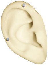 Ear reflexology - Orecchio Giada ambra DX con diamanti